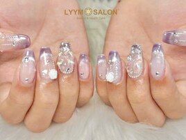 ゆめかわパープルネイル