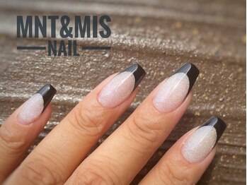 ミントアンドミスネイル(Mnt&Mis NAIL)/DIAMI TIP×黒フレンチ¥13250