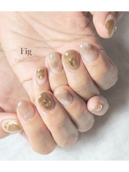 フィグ(Fig)の写真/【おすすめ☆定額ふんわりmonthlyデザイン】毎月のごほうびネイルに☆オーロラやさりげないラメ感が人気◎