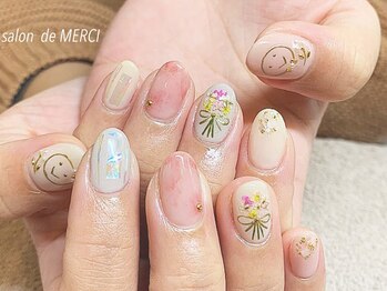 サロン ド メルシー(Salon de MERCI)/お花ニコちゃんnail☆