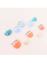 ネイルサロン クイール 小山店(NAIL SALON QUILL)/ハーフフレンチ＋ストーン