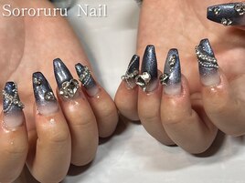 グラデーション キラキラネイル