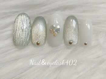 ネイル アンド アイラッシュ ヨンマルニ(Nail&eyelash 402)/春グリーンマグネイル
