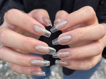 サクノネイル(SAKUNONAIL)/クリアフレンチフラッシュネイル