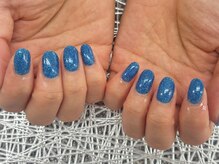 ディーネイル 池袋(D-nail)/〇ブルーラメワンカラー