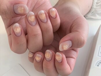 ムーイ 外苑前(mooi.)/orange cheek clear heart nails
