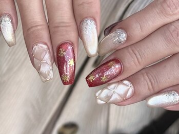 フフラ(fufla)/クリスマスキルティングネイル