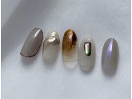 秋のニュアンス×サテンネイル♪