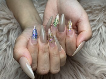 (スカルプ)GEL-X4本アート