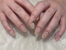 シェルネイル(SHELL NAIL)/ベージュ/ドット/staff:Noa