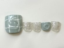 ネイルメゾン 天神店(NAIL MAISON)/ブルーチェックラメ¥7500