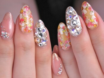 トータルビューティーアンドアズフローラ(Total Beauty & a`s Flora)/小花柄フラワー×キラキラスワロ