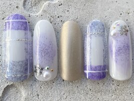 モヘアパープルチェック ¥12000