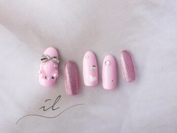 ピンク×クリスマスネイル