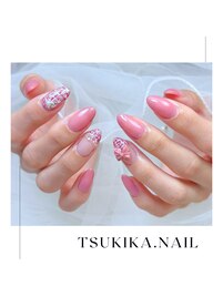 くすみピンクツイード