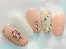 チェリーズネイル(Cherrys Nail)/春 押し花 大人ネイル