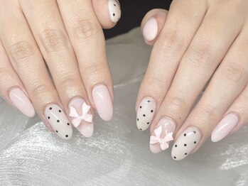 リーミプラス なかもず店(Rimi.+)/ドット×リボンネイル★