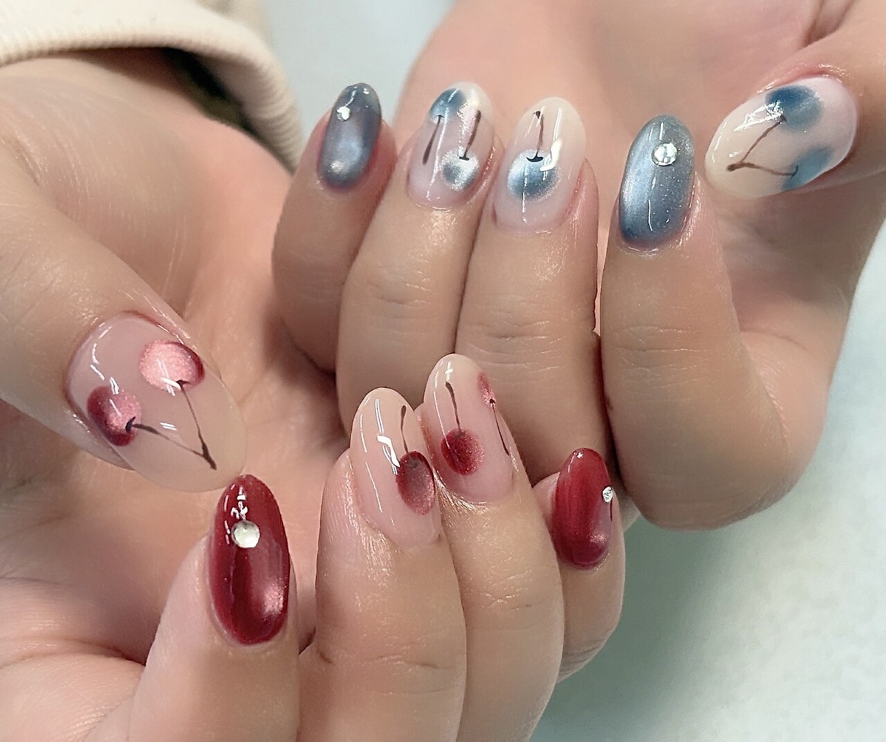 【ハンドジェルネイル】季節のアートコース定額\8800