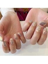 ワナネイルデザイン(wanna nail design)/【定額C】キラキラ手描きアート