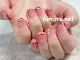 ワンホンネイル　細めフレンチ