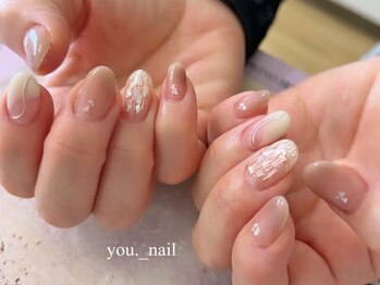 ユーネイル(you._nail)の写真/【阪急苦楽園口駅徒歩3分の好立地】毎月通いやすい定額ネイル★人気のガラスフレンチ・マグネットも◎