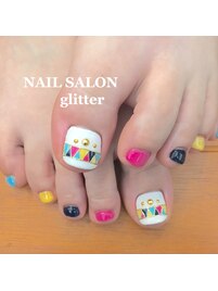 カラフルフットネイル