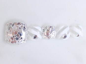 ネイリス(NAILISS)/白/ボーダー/ホログラム