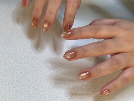 オレンジマグネットネイル