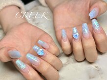 クリーク(CREEK)/オーロラブルーアクリルスカルプ