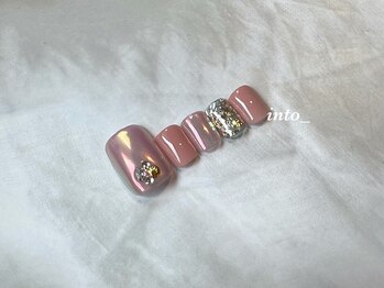 ネイルサロン イントゥ(into_)/フット　オーロラ　ピンク