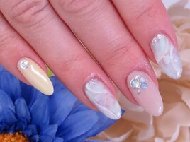 大理石風☆ナチュラルネイル