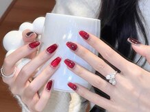 センスネイル 池袋店(Sense Nail)/キラキラストーンxボルドー