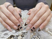 ナナネイル(Nana Nail)/リボンフレンチネイル
