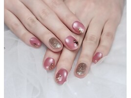 透明感ピンクマグ×金箔