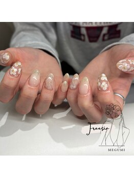 フリージア(Freesia)/ニュアンスフラワーネイル