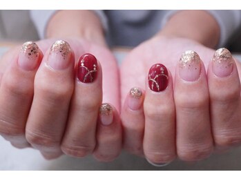 ボルドーネイルクリスマス♪