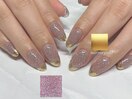 pink flash nail by浅川