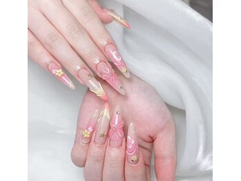 Mネイルの写真/かわいいネイル爆誕《うるうるカラー×キラキラパーツ》チップ長さだし/スカルプ/持ち込みデザインOK♪