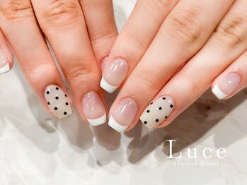 ルーチェネイル 横浜(Luce nail)/ガーリー白フレンチ