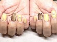 パープルの爪屋/くすみイエローネイル♪