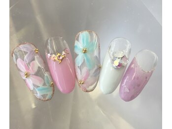 ラリュールネイル(L'Allure nail)/春夏フラワーネイル♪¥8200