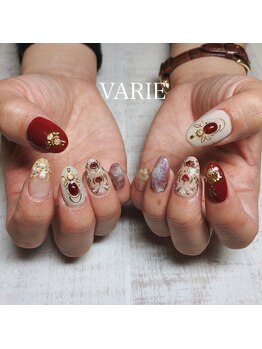 ヴァリエ(VARIE)/ぷくぷくフラワーボルドー