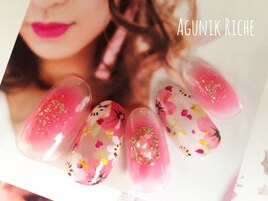 【花柄ネイル】