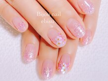 ビジュネイル(Bijou nail)/☆6130☆人気なフラワーネイル