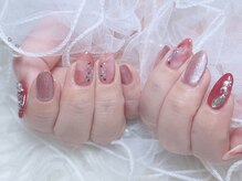 リアンネイル(lian nail)/赤色マーブル