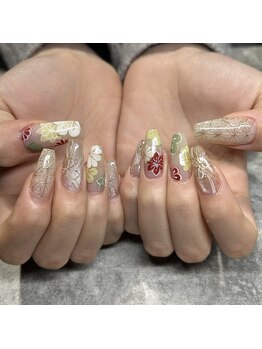ネイルズ ヒマワリ(Nails Himawari)/3D・手描きアートプラン¥12000