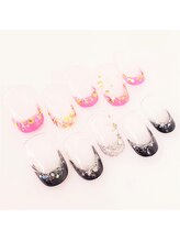 ネイルサロン クイール 小山店(NAIL SALON QUILL)/フレンチ＋ラメがけ