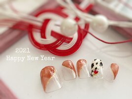 干支nail☆うしさん柄