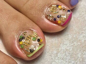 オーラリー ネイル アート メゾン(ORRERY nail art maison)/フット / アシメビーズ