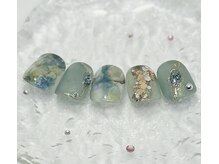 るみさんちのネイル/天然石ネイル〈グリーン〉